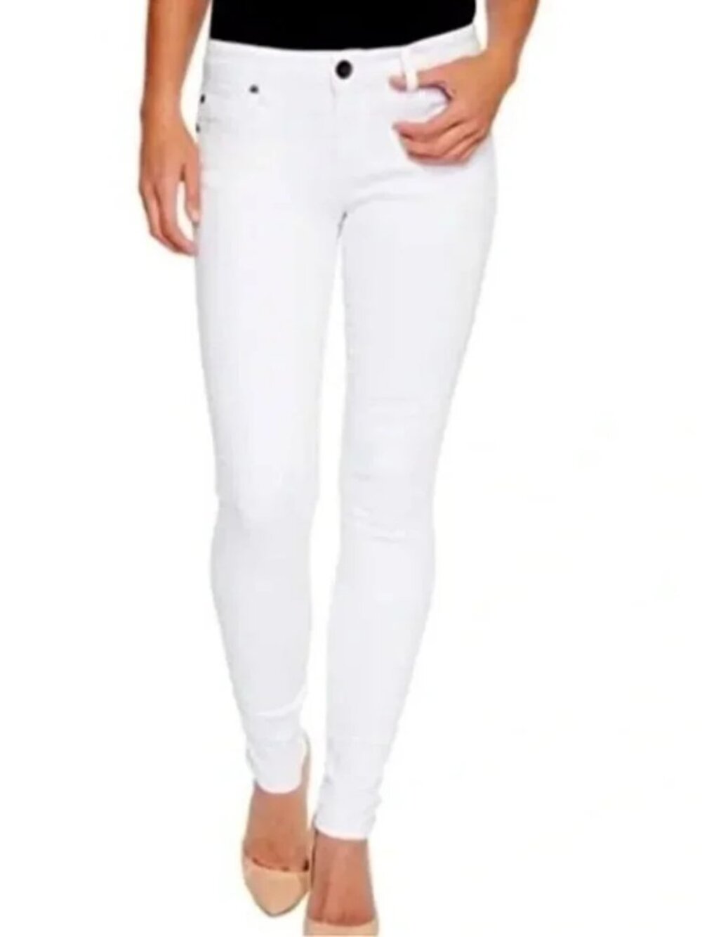 Kut From The Kloth White Denim Mia Toothpick Skinny Size 2